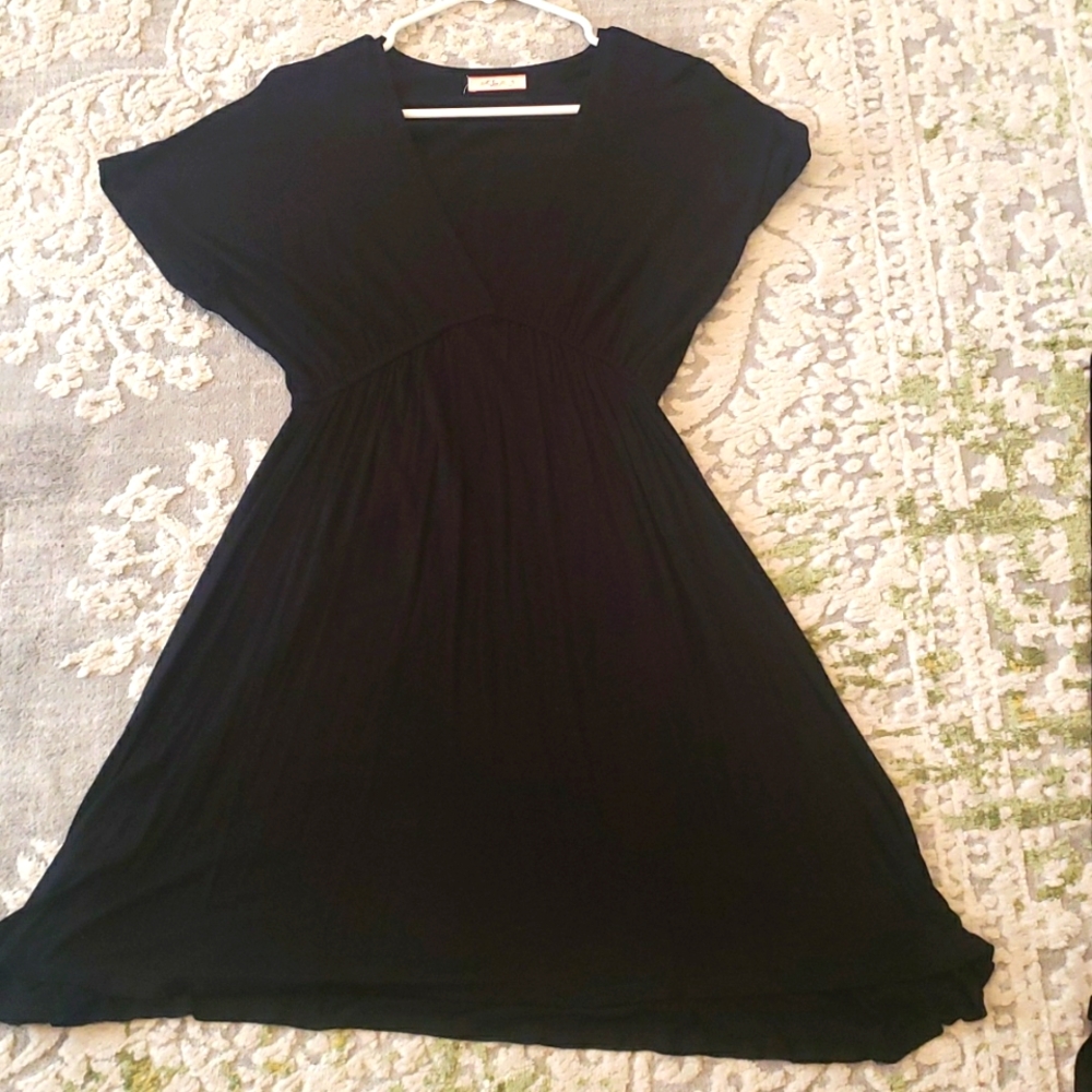 Black cotton swing dress size Small